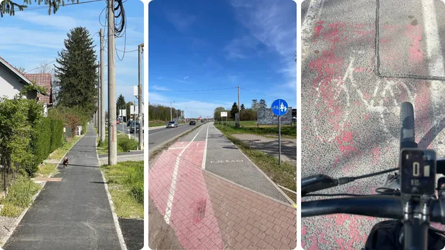 Lijevo: piletina na putu, Sredina i desno: konačno “prave” biciklističke staze