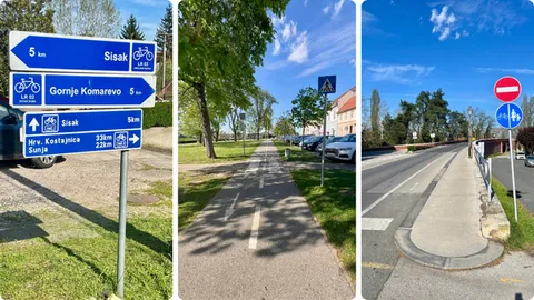 Lijevo: odlični putokazi, Sredina: ovo obožavamo, Desno: biciklom se može u “suprotnom” smjeru