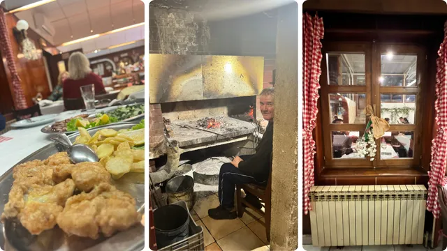 Lijevo: žablji kraci kao najveći specijalitet, Sredina: domaća atmosfera, Desno: retro ugođaj