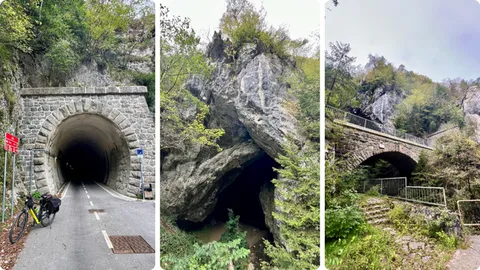 Most tik do ulaska u tunel, a lijevo od mosta ulaz u Hudu luknju – baš posebno mjesto!