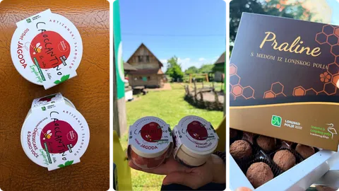 Od svih zanimljivih delicija od meda, mi smo izabrali sladolede Croccantino i praline s medom (prefino sve!)