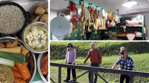 Lijevo: kuharska radionica, Gore i dolje: spoj tradicionalnog i modernog