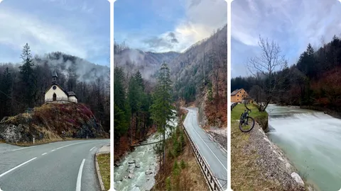 Lijevo: pogled na crkvicu, Sredina: pogled sa crkvice, Desno: jedan od mnoštva slapova