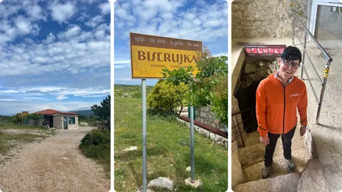 Lijevo i sredina: ulaz, Desno: “Mala, ali ima sve što i velika špilja” – vodičica Jasna